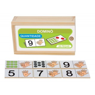 Dominó de Quantidade, 28 peças,  brinquedos educativos, criativos, Mdf, 5+